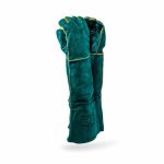 Dromex Superior Green Lined Leather Welding Gloves Shoulder Length WELD/16GR