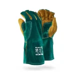 Dromex Green Lined Leather Welding Gloves WELD/PRIME